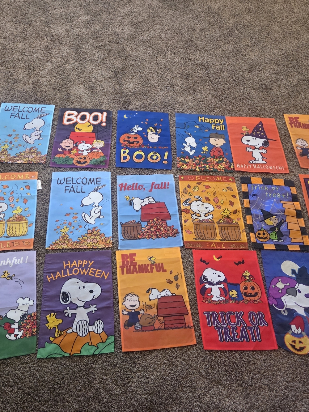 Peanuts Snoopy Fall & Halloween Decorative Flag / Garden FLAGS
